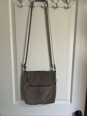 The Sak Taupe Suede Crossbody Bag